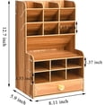 thumbnail image 2 of Organizador de escritorio de madera con cajón para la escuela de la oficina en el hogar oso de fresa Electrónica, 2 of 3