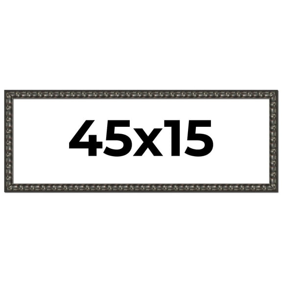 45x15 Frame Black-Brown Medieval Solid Wood Picture Frame | 1.5 Inch Moulding Width | Gotham
