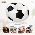 thumbnail image 4 of Ample Decor Soccer Leatherette Bean Bag Cover (Filler Not Included), Double Stitched, Ideal for Children and Teenagers - White-Black, 4 of 6