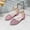 Pink, variant on Piuwrlz Kids Glitter Crystal Sandals Girls Versatile Closed Toe Shoes Lace-Up Solid Color New Dress Flats Gold Size 4.5 Years