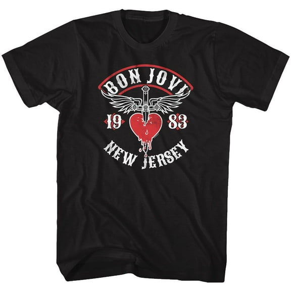 Bon Jovi Nj38 Black Adult T-Shirt Lt