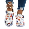 thumbnail image 4 of KEVCHE Halloween Womens Print Lace Up Walking Shoes, Casual Daily Wear Footwear with Comfortable Lightweight Design, Festive Halloween Flat Shoes for Seasonal Party, 4 of 5