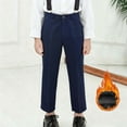 thumbnail image 2 of QUOTAY Boys Lined Boys Dress Pants Formal School Trousers Thick Warm Winter Long Pants for Kids Comfortable Stretch Fit 6-17 Years 02_Navy,11-12 Years, 2 of 4