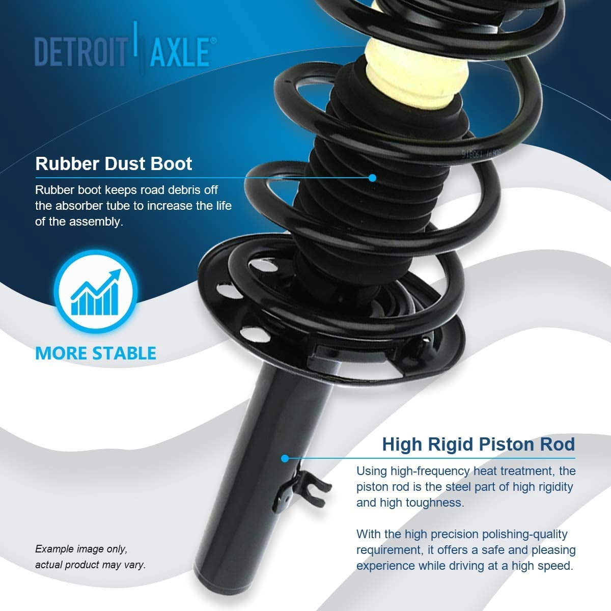 Detroit Axle - Struts Shocks for 2009-2012 Ford Flex 2010 2011, 2 Front Struts w/Coil Springs Assembly, 2 Rear Shock Absorbers Replacement