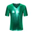 thumbnail image 5 of INSPIRE CHIC Men's Metallic Shiny Nightclub Short Sleeve Party Disco T-Shirt L Dark Green, 5 of 6