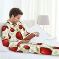 thumbnail image 6 of Naloa Fruit Apples Men’s Pajamas Set - Long Sleeve Button Down Sleep Shirt and Pajama Bottoms Sleepwear Set-Large, 6 of 7