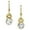Crystal Clear, variant on 1928 Jewelry 14K Gold Dipped Round Crystal Wire Drop Earring (Pink)