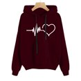 thumbnail image 3 of Women's Plus Size Printed Hoodie Sweatshirt with Drawstring - Stylish Slouchy Blouse for Comfort and Fashion, 3 of 3