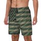 thumbnail image 1 of Balery Jungle Green Camo USA Flag Bañador para hombre, shorts de playa de secado rápido con entrepierna y forro de compresión-XX-Large, 1 of 6