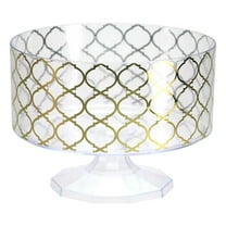 EcoQuality 40oz Trifle Bowl with Gold Lattice - Disposable Plastic Soup Bowls, Heavy Duty Plastic Salad Bowls, Dessert Bowl for Baby Showers, Weddings, Birthday Party (1)