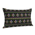 thumbnail image 2 of Kll Mardi Gras Fleur De Lis Pillow Covers Envelope Closure,Super Soft And Cozy Fuzzy Fleece Pillow Case Cover (Pillow core not included) 16"X24", 2 of 8