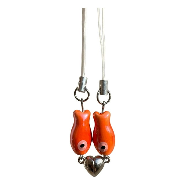 Hearth & Gear Matching Ceramic Green Fish Keychain Double Set Phone Bag Pendant Valentine's Day Suction Pendant Keychain