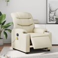 thumbnail image 1 of vidaXL Electric Massage Recliner Chair Cream Faux Leather, 1 of 5