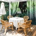 thumbnail image 2 of 2 Panels Outdoor Curtains for Patio Waterproof 54"x108" Teal Green Forest Weatherproof Privacy Outsides Curtains, Vintage Foggy Woods Tree Grommet Thermal Drapes for Cabana Porch Pergola, 2 of 8