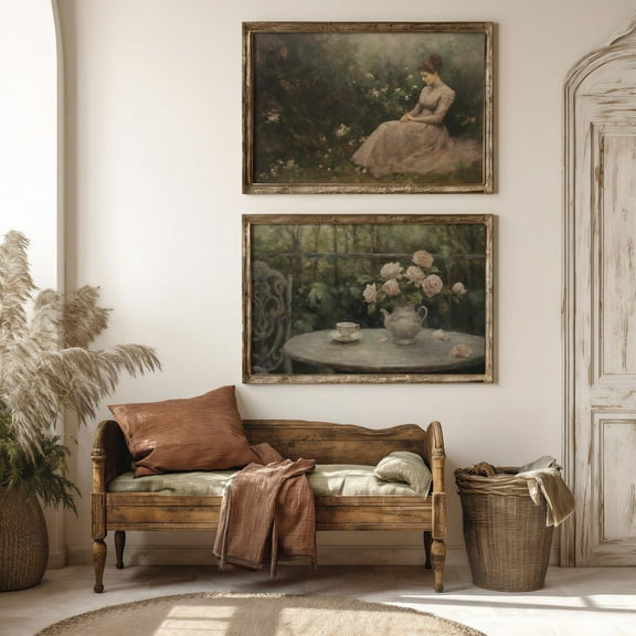 Luvia Set Of 2 Victorian Prints | Antique Home Decor, Cottagecore Wall Art, Shabby Chic Art Print, Vintage Aesthetic, 2 Piece Wall Art, Floral Art, Modern Wall Decor Set 2 Prints 8x12 UNFRAMED