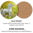 thumbnail image 6 of SKYSONIC Round Drink Coasters Unicorn Stands in a Meadow Absorbent Ceramic Coaster with Cork Base for Coffee Cups for Home Decor 4 pcs, 6 of 6