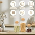 thumbnail image 2 of 3 Pack Glass Storage Jar with Ball Cork Lid 17oz/28oz/40oz Clear Food Storage Jar Kitchen Food Containers Airtight Glass Canisters with Wooden Lids for Spice Cookie Sugar Salt Tea Nuts Rice, 2 of 7