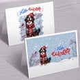 thumbnail image 3 of Hello Winter Bernese Mountain Dog Smiling in Red Scarf Hat Welcome Christmas 7x5in Folded Greeting Card Berner Lover Gifts Single Note Card with Envelope - 00017, 3 of 5