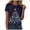 Blue, variant on felwors Women Hand-Drawn Christmas Graphic Tee Tree Star Snowflake Print Blue for Size S