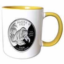 3drose, Alaska Collectible Quarter, 15oz Two-tone Yellow Mug