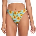 thumbnail image 1 of Balery White Polka Dot Sunflower A Tangas de Algodón para Mujer con Estampado – Ropa Interior Sexy, Transpirable, G-string-4X-Large, 1 of 6