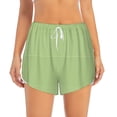 thumbnail image 2 of Goofa Green Gingham Printed Women 2 in 1 Running Shorts,Quick Dry Athletic Workout Shorts,High Waisted Athletic Shorts with Liner Pockets-X-Large, 2 of 9