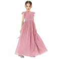 thumbnail image 4 of Ekidsbridal Ruffle Chiffon Flower Girl Dresses for Princess Pageants Graduation Ceremonial Gown 822 12, 4 of 6