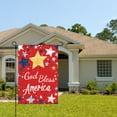 thumbnail image 2 of AMHNF God Bless America Linen Garden Flag 12x18 inch, Memorial Day Independence Day Yard Flag for Spring Summer Home Outdoor Garden Decoration, 2 of 5