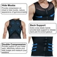 thumbnail image 4 of QRIC Compression Shirts for Men Undershirts Slimming Body Shaper Waist Trainer Tank Top Vest with Zipper, 4 of 6