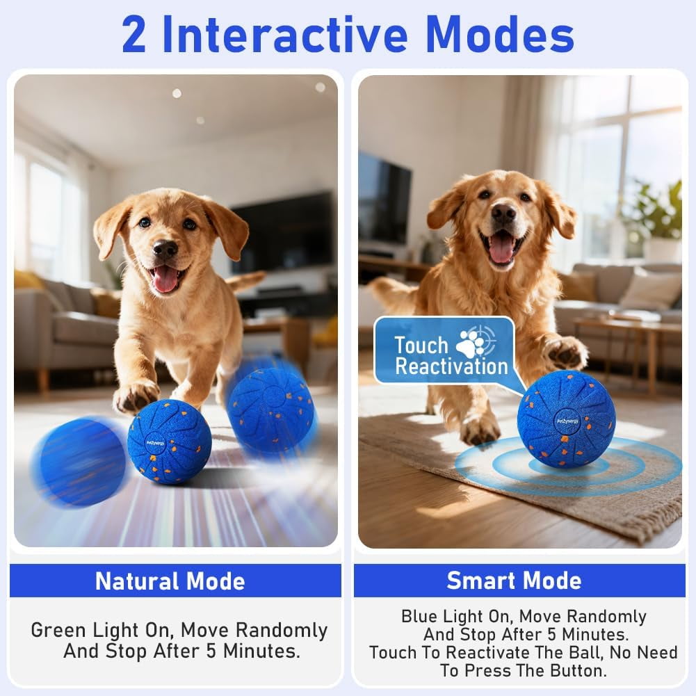 SONGAUN Smart Interactive Dog Toys, Dog Balls, Automatic Active Rolling Balls, Interactive Dog Toys, Rechargeable, Dust And Waterproof, Automatic Moving Toys for Puppy/Small/Medium/Large Dogs(Blue)