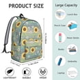 thumbnail image 5 of Sunflower and Daisy Blue Pattern Backpack for School, Cute School Bag with Adjustable Shoulder Straps and Padded Back, 15.7"x11.8"x5.5", 5 of 5