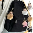 thumbnail image 1 of Llavero muñeca peluda | Accesorio de mochila de felpa | Material suave y esponjoso | Gancho metálico para llaves, bolsas, equipaje | Decoración para llaves de coche | Rosa, caqui, blanco, gris, 1 of 8
