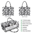 thumbnail image 2 of Large Capacity Tote Bag,Black and White Dinosaur Pattern Handbag Fashion Luxury Tote Bag,15.7"x13"x 5.1" Inches,Laptop Compatible, 2 of 6