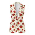 thumbnail image 2 of Uorisanigo Poinsettia Christmas Women's Sleeveless Vest Jacket with Pockets Women's Suit Vest Top Open Front V Neck Vests Blazer Fashion Size XL, 2 of 7