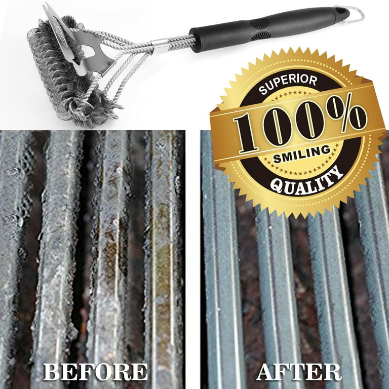 Grill Brush Bristle Free.BBQ Cleaner with Extra Wide Scraper.17