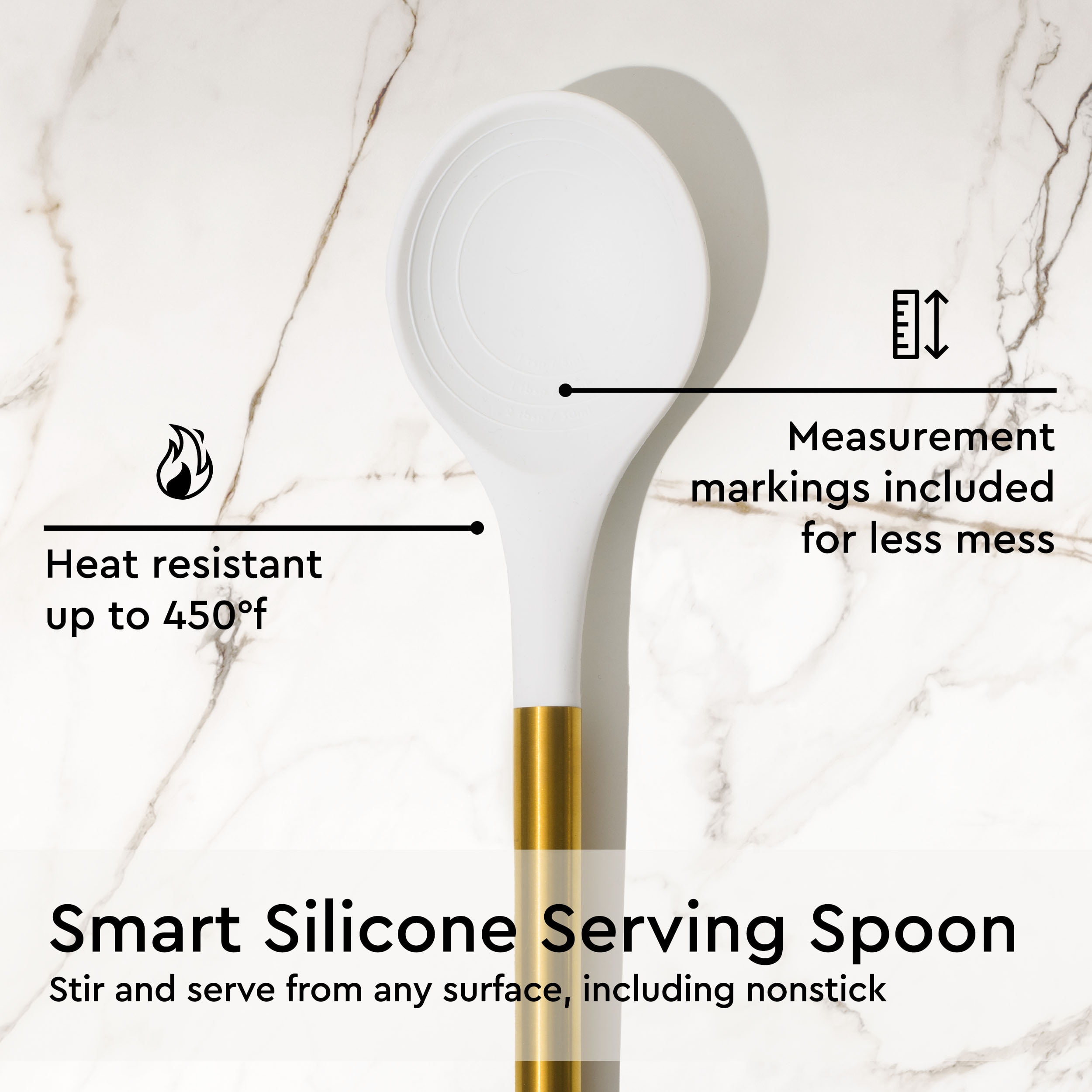 Styled Settings White Silicone and Gold Cooking Utensils Set