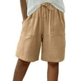 thumbnail image 2 of Brown Womens Sweatpants Shorts For Women Knee Length High Waisted Drawstring Casual Summer Pants 2025 Wide Leg, 2 of 5