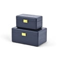 thumbnail image 2 of Sable Set of 2 Boxes with Gold Handles - Navy Blue, 2 of 10
