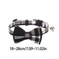 thumbnail image 2 of Plaid Bow Tie Breakaway Cat Collar with Bell Adjustable 18-28cm Soft Fabric Pet Collar for Cat Small Dogs Rabbits,1pack,Black, 2 of 3