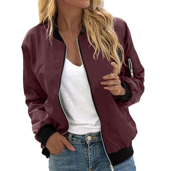 MSJUHEG Jackets For Women Rain Jacket Men Women Autumn Fashion Leisure Square Thin Pocket Jacket Blouse Coat Baseball Top Jean Jacket Women Red Xxxl