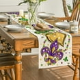 thumbnail image 4 of Smile Irises Mask Carnival Mardi Gras Table Runner, Seasonal Kitchen Dining Table Decoration for Indoor Party Home 13x72 Inch, 4 of 6