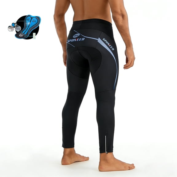 Sponeed Cycling Pants Mens Mountain Bike Tights Padded Bicycle Leggings Gray S