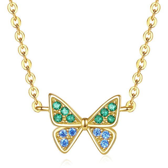 Collier de couloir papillon de mode: Strass Pendentif Collier Clavicule Collier Clavicule