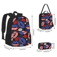 thumbnail image 2 of Pofeuu American With Lips Print Backpack Travel Backpacks With Lunch Bag Pencil Bag Set 3 pcs Set Cartoon Backpack, 2 of 7