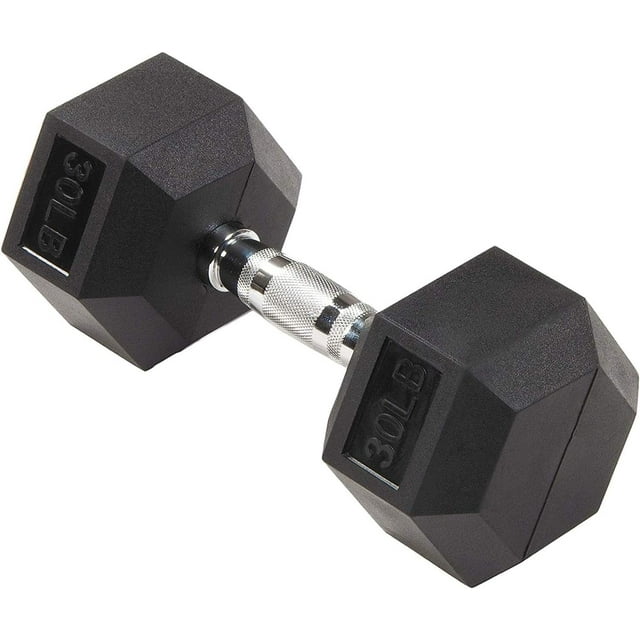 Rubber Encased Hex Dumbbell in Pairs Singles or Set