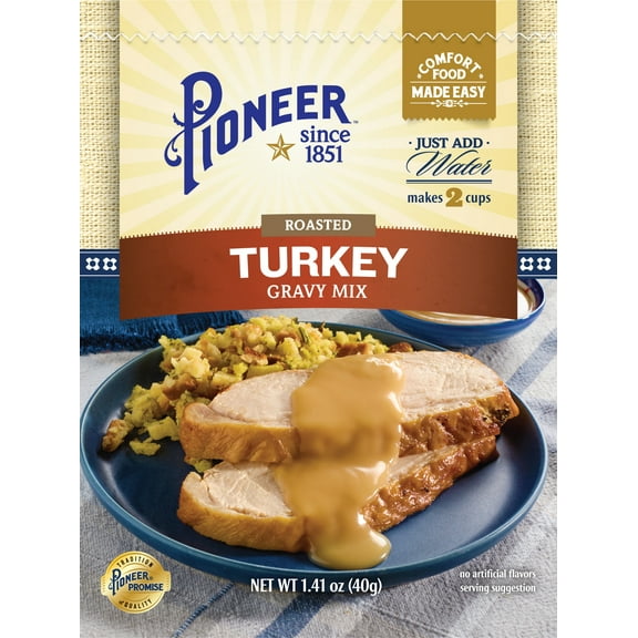 Pioneer Roasted Turkey Gravy Mix, 1.41 oz, No Artificial Flavors, Pouch