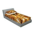 thumbnail image 2 of Ambesonne Scenery Fitted Sheet & Pillow Sham Set, Canadian Maple Idyllic, Twin, Orange Brown, 2 of 2