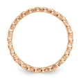 thumbnail image 2 of 14K Rose Gold Ring Band Eternity Diamond Round Polished 1 3ct Bezel Set , Size 6, 2 of 4