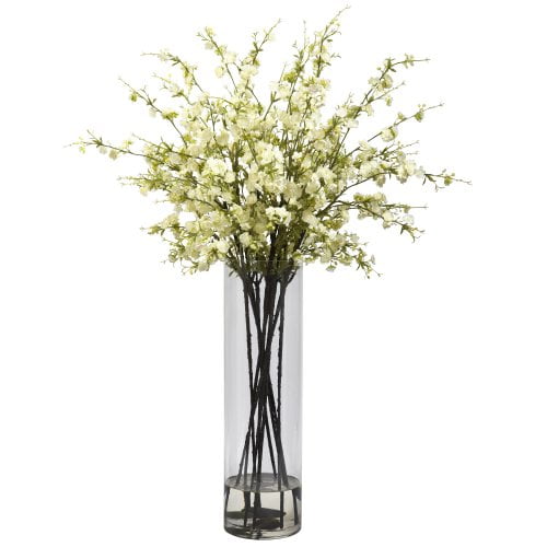 White Nearly Natural 1316-WH Giant Cherry Blossom Arrangement