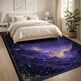 thumbnail image 3 of ODIKA 8'x10' Washable Area Rug Non-Slip Chair-Friendly Mat Purple Starry Galaxy Constellation Border Motif Cosmic Swirl for Dining Room, Large Office, Lounge, 3 of 7